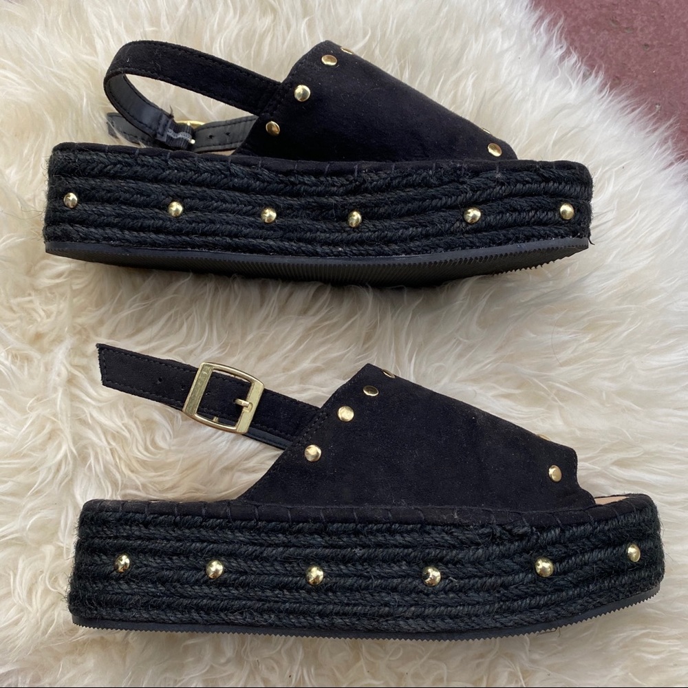 NWOT Platform H&M black sandals sz 5.5/ euro 36